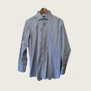 TOM FORD - Striped white & blue shirt - Sz 42 / 16.5